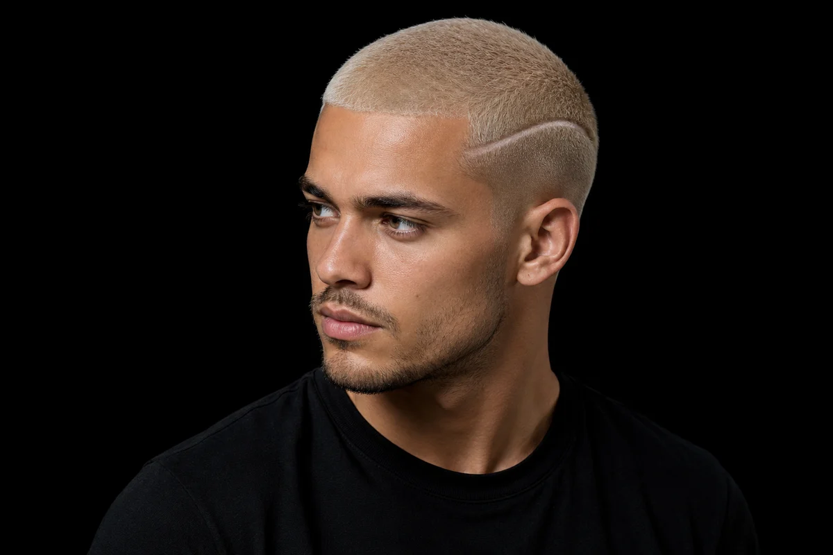 Decoloración platinada con diseño shaved en Next Level 47 Barcelona
